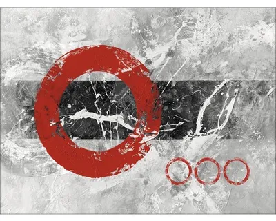 Produktbild von Leinwandbild Red Circles 116x84 cm