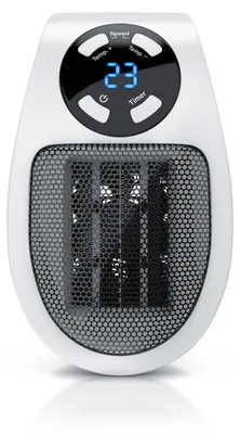 Zdjęcie produktu dla Grzejnik elektryczny Brandson do gniazdek, 500 W, z pilotem, trwały element grzewczy ceramiczny, termostat 15-30 stopni, timer do 12 godzin, mini grzejnik, kolor biały i czarny