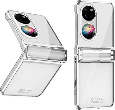 Produktbild von Hülle für Huawei P50 Pocket Ultradünne Überzug Kristall Klar Schutzhülle mit Scharnierschutz Silber