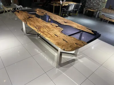 Produktbild von Esstisch Epoxidharz Küchentisch Esszimmertisch Tisch 240 cm Holz Braun