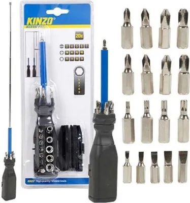 Obrázek produktu pro Šroubovák + Bitset 20Ks Kinzo