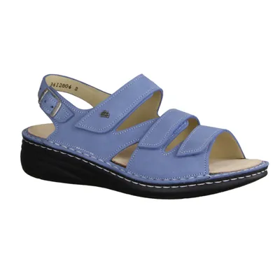Produktbild von Finn Comfort Praia Damenschuhe, supersofte Pantolette, Damen, Leder, Blau - Damenschuhe Sandale bequem / lose Einlage, Blau, leder (nubuk)