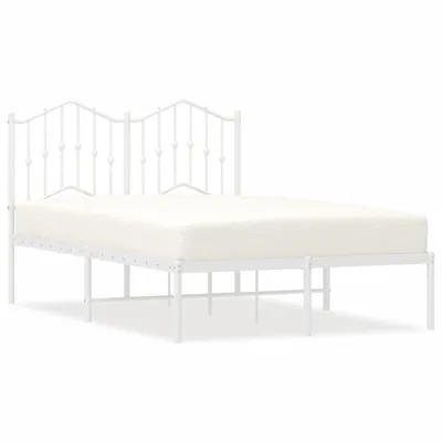 Obrázek produktu pro Postel s čelem kovová bílá 120x190 cm