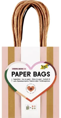 Produktbild von folia 21224 - Paper Bags STRIPES AMORE S, 20 Stück