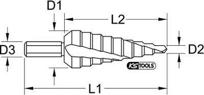 Produktbild von KS Tools 330.2341, Bohrer, Taktbohrer, Drehung der rechten Hand, 1,07 cm, 54 mm, Metall