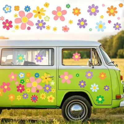 Produktbild von Aufkleber 88 Stück, Blumenmotiv, wasserdicht, für Auto