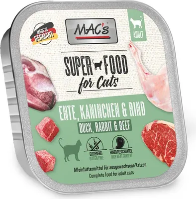 Produktbild von MAC's CAT - Schale 16x100g  |  Ente, Kaninchen & Rind