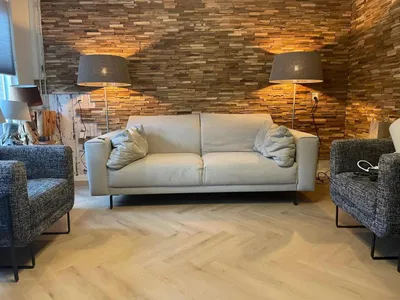 Productafbeelding van Teakea - Rustiek Teak Plakhout - 10 Panelen per Doos - 3D Wandpanelen Houtstrips 1 m²