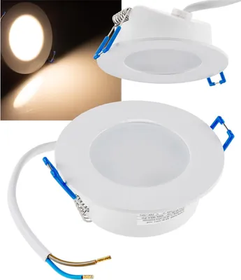 Produktbild von ChiliTec 22311 LED-Einbauleuchte "Flat-30 FR-R" 3000K Ø85x30mm, 5W, 460lm, IP44, rund, weiß