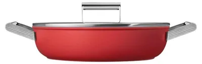 Obrázek produktu pro Smeg CKFD2811RDM, 3,7 l, Červená, Hliník, Nerezová ocel, Keramický, Plyn, Indukční, Nerezová ocel, Sklo