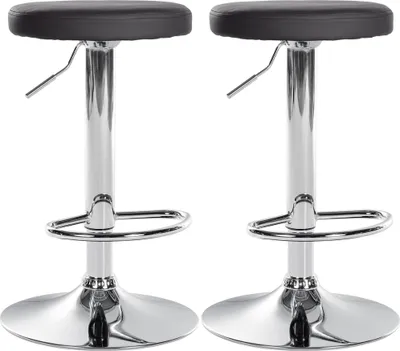 Produktbild von CLP 2er Set Barhocker Ponte Kunstleder höhenverstellbar und drehbar schwarz Material Gestell Metall in Chromoptik