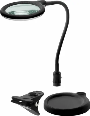 Produktbild von Goobay LED-Stand-/Klemm-Lupenleuchte, 6 W, schwarz - 480 lm, 100 mm Glaslinse, 1,75-fache Vergrößerung, 3 Dioptrien