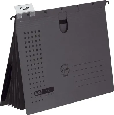 Produktbild von ELBA Personalhefter chic ULTIMATE Karton anthrazit DIN A4 5x kaufmännische Heftung, 5 St.