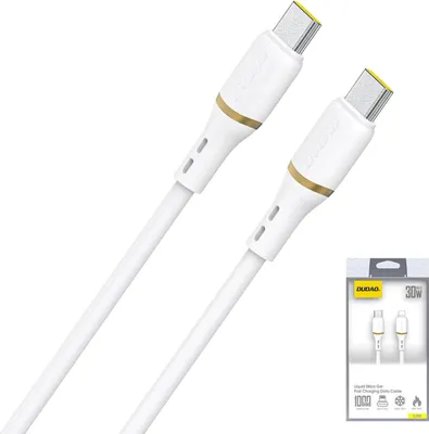 Productafbeelding van Kabel Dudao L25C USB-C - USB-C, siliconen, 60W, 1 meter - Wit