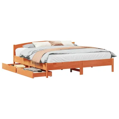 Obrázok produktu pre Posteľ bez matraca voskovo hnedá 180x200 cm masívna borovica