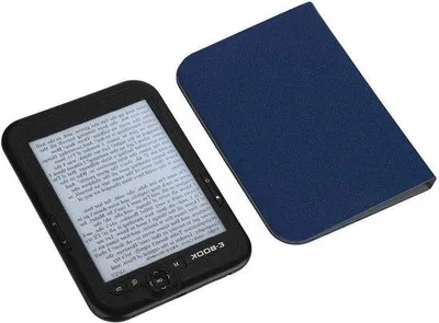 Obrázek produktu pro Elektronická čtečka e-knih s 6palcovým displejem e-ink a modrým krytem – podpora sluchátek – 29 jazyků – rozlišení displeje 800×600, 300 DPI – černá, 8 GB – čtečka e-knih pro děti