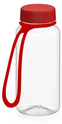 Produktbild von Trinkflasche 0,4 Liter transparent/rot, geschmacksneutral, auslaufsicher