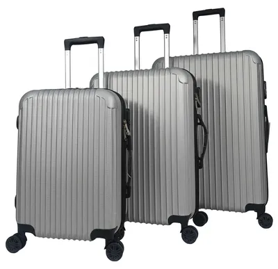 Produktbild von Reisekoffer Set grau 3 Größen 20/24/28 Zoll ABS Teleskopstange 4 Zwillingsrollen Zahlenschloss Koffer Kofferset