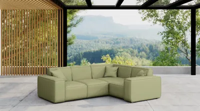 Produktbild von Garten Ecksofa SUMMER wetterfester Stoff NXL Lima kurzer Schenkel Rechts