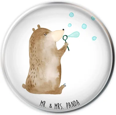 Produktbild von Mr. & Mrs. Panda Waschbecken-Stopfen Bär Seifenblasen - Weiß - Geschenk, Teddybär, Waschbecken Stöpsel, waschbeckenstöpsel, abfluss, Verschluss, Ablaufgarnitur