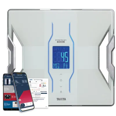 Obrázok produktu pre TANITA RD-953 – Vysoko presná váha na analýzu zloženia tela s technológiou BIA (bioelektrická impedančná analýza) s hodnotením kvality svalov, analýzou zloženia tela a nosnosťou 200 kg