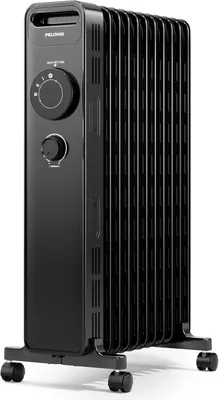 Zdjęcie produktu dla Grzejnik olejowy z regulowanym termostatem, grzejnik elektryczny z 3 ustawieniami temperatury, regulowany termostat