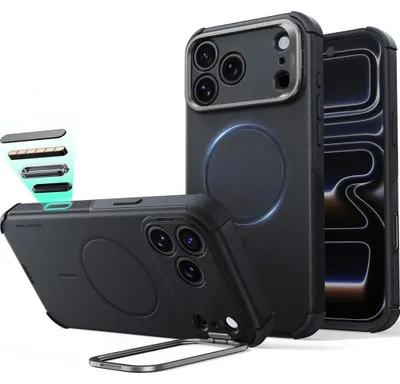 Produktbild von Handyhülle für iPhone 18 Pro Max / 17 Pro Max, ESR Cyber Tough Case Kickstand mit MagSafe, Schwarz