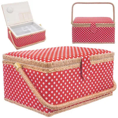 Produktbild von Orion Nähkästchen Nähkorb Organizer Aufbewahrungskästchen für Nähzubehör Nähgarne 24x18x12 cm