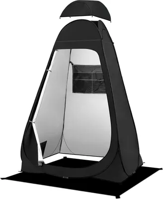 Produktbild von Duschzelt Camping, Pop Up Toilettenzelt, Tragbares Umkleidezelt mit Regenschutz und Fenstern, Sichtschutz Zelt fš¹r Outdoor, UPF 50+ Wasserdicht, 120 x 120 x 190 cm