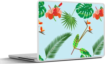 Produktbild von MuchoWow® Laptop Aufkleber Sticker Cover Muster - Pflanzen - Dschungel - Blumen 40x30 cm - Laptop Dekoration - Selbstklebend