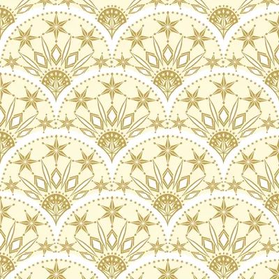 Produktbild von MANK Airlaid Serviette Saphira in Champagner-Gold, 40 x 40 cm, 50 Stück - Weihnachten Sterne Schneeflocken Eiskristalle