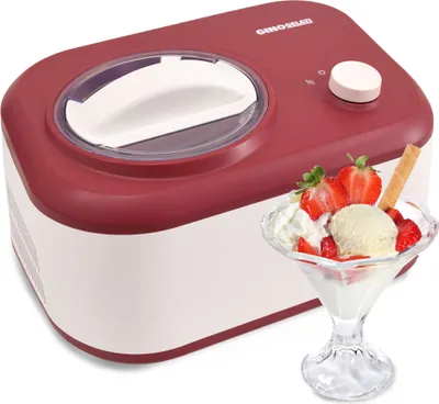 Produktbild von Syntrox Germany Eismaschine mit Kompressor 1,0L 100W rot-weiss
