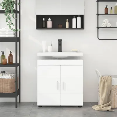 Immagine prodotto di Maison Exclusive - Set di mobili da bagno TULUM bianco lucido 60 x 34 x 63 cm