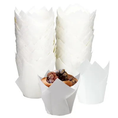 Produktbild von 200 Stück Tulpen-Cupcake-Förmchen für Backförmchen, Tulpen-Muffin-Förmchen, Cupcake-Förmchen