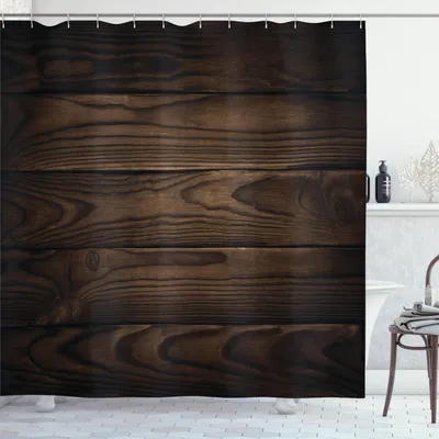 Immagine prodotto di ABAKUHAUS Tenda da doccia in cioccolato, illustrazione rustica vintage del motivo dettagliato del pavimento in legno massello con tema falegnameria, 175 x 200 cm, marrone