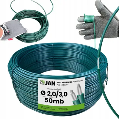 Zdjęcie produktu dla DRUT POWLEKANY naciągowy sadowniczy OC PCV 3,0 do SIATKI 50m zielony