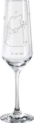 Produktbild von Mr. & Mrs. Panda Glas Bär Gitarre - Transparent - Geschenk, Sektglas, Teddy, Geschenkglas, Trinkglas, Champagnerglas, Sektflöte