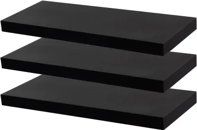 Produktbild von Moderne schwebende Wandregale – 60 cm – Schwarz – 3er-Pack