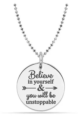 Immagine prodotto di Collana da donna "Credi in te stessa" in argento sterling 925, modello BICLL047