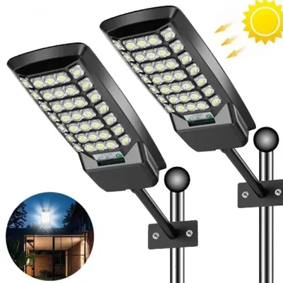 Produktbild von Solarleuchte für den Außenbereich - LED-Wandleuchte - 800 W - 2er-Pack - Bewegungssensor - IP65 - Fernbedienung - Breiter Abstrahlwinkel