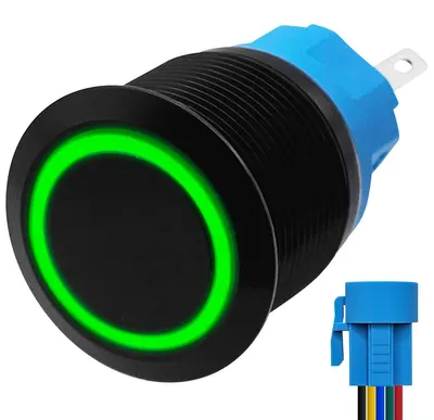 Produktbild von ProRide Metall-Drucktaster 22 mm 12V/24V mit LED - Spritzwassergeschützt
