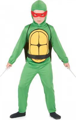 A child wearing a Teenage Mutant Ninja Turtle costume.