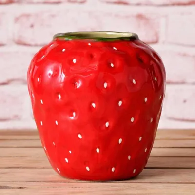 Produktbild von AltoBelli Vase BERRY Rot Keramik ERDBEERE 16x14 cm Blumenvase