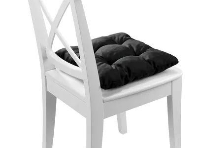Immagine prodotto di XDREAM set di 2 cuscini per sedia | 38 x 38 x 6 cm | nero | cuscino per giardino, cucina e sala da pranzo