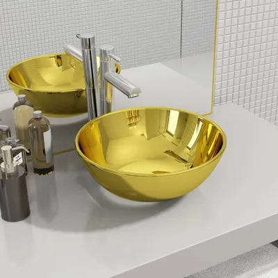 Produktbild von "SPRING SALE"Waschbecken - Aufsatzwaschbecken - Badezimmer - einzigartiges Design - 28 x 10 cm Keramik Golden GermanyMöbel 24994 - Waschbecken