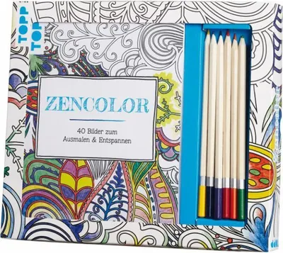 Produktbild von Kreativ-Set Zencolor / Ruhe und Entspannung zum Sofort-Loslegen / Ausmalen für Erwachsene