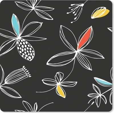 Produktbild von MuchoWow® Mauspad Mousepad Blumen - Linienkunst - Muster 30x30 cm - Mousepads - Maus Mat - Pad - Mausunterlage - Gaming