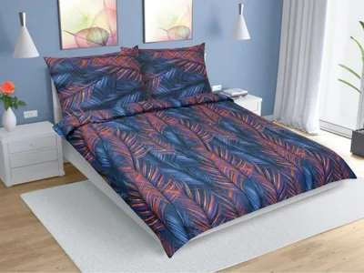 Obrázok produktu pre Bavlnená posteľná bielizeň – modrá – 140 x 200, 70 x 90