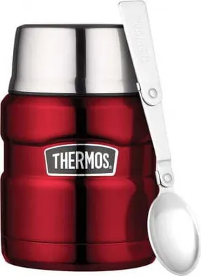 Produktbild von Thermoskanne mit Klapplöffel und Becher 0,47l rot
