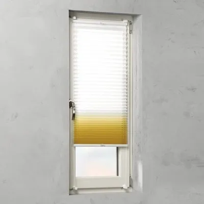 Produktbild von SOLUNA Faltenplissee mit Seitenverspannung ohne Bohren Farbverlauf weiß/orange 60x130 cm